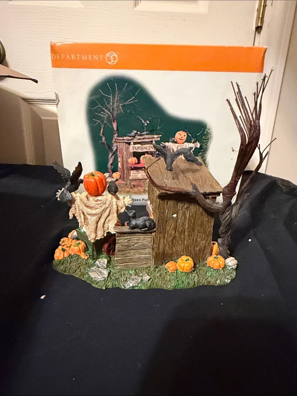 Department 56 Halloween Pumpkin Stand - Orange, Green, Brown